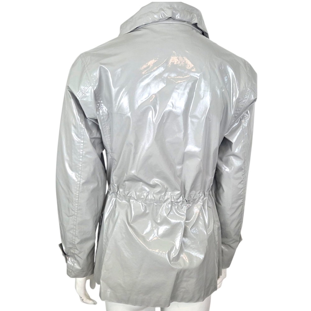 Jane Post Rain Slicker Rain Jacket Coat Womens XS Gray Minimalist Designer - Picture 5 of 12